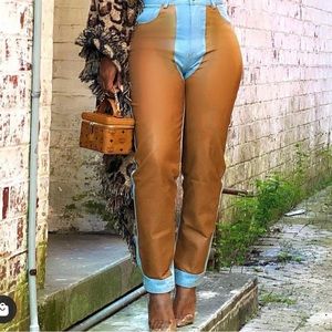 Leather and Denim Jeans